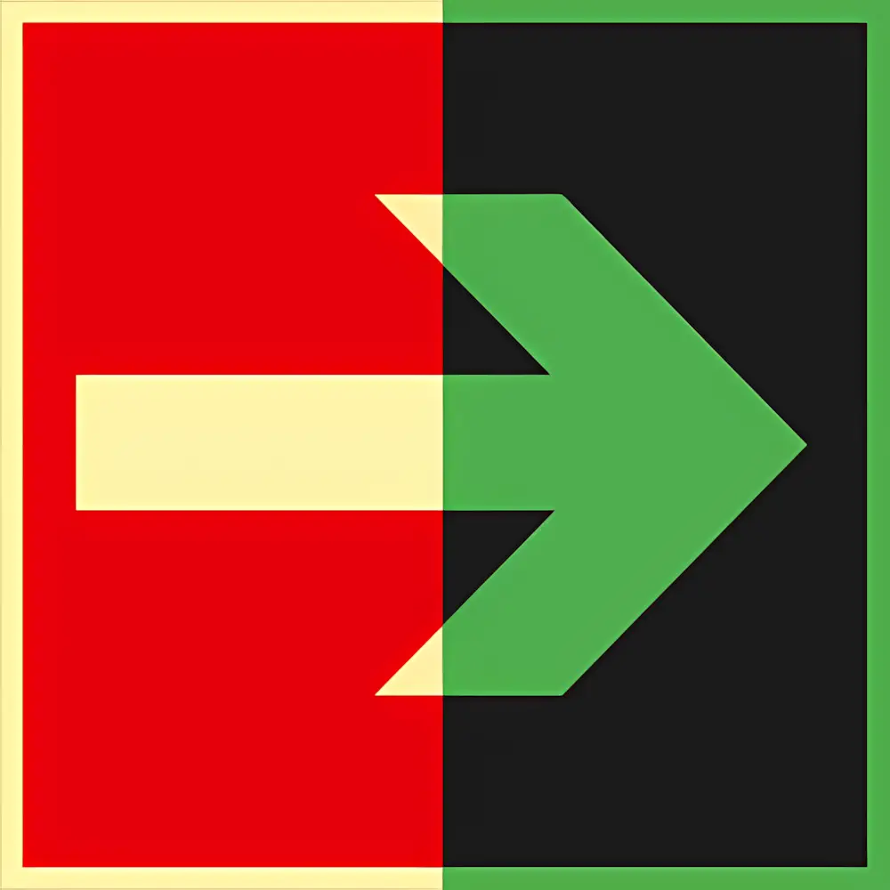 Знак F01-01 Направляющая стрелка (Пластик 200x200)