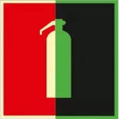 Знак F04 Огнетушитель (Пленка 190x190) по ГОСТ Р 12.2.143–2009